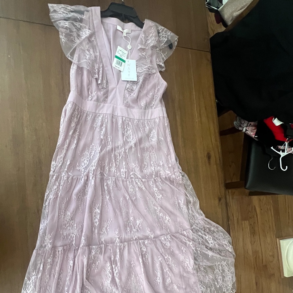 Romantic Mauve Lace Dress